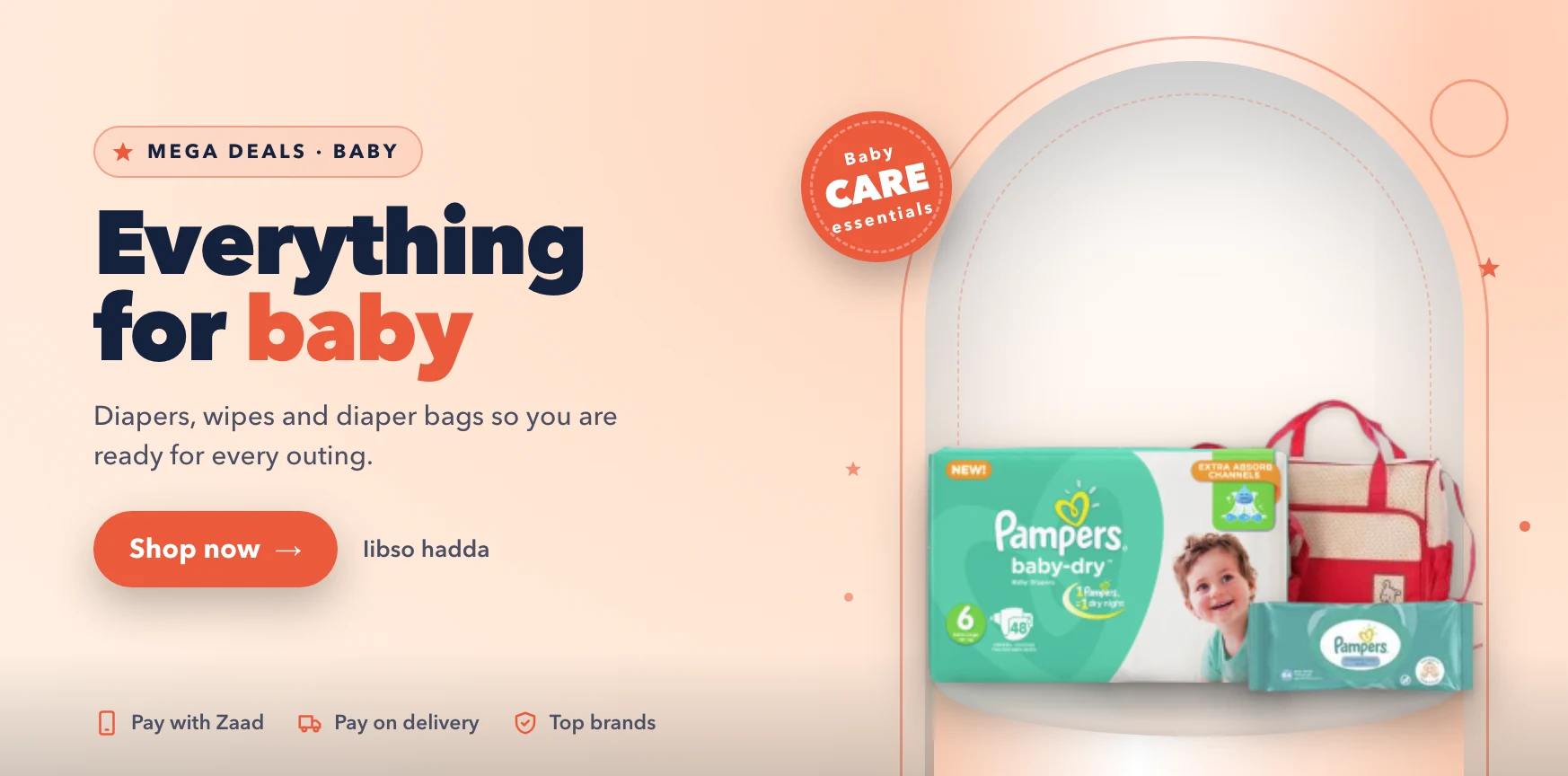 Everything for baby – diapers, wipes and diaper bags